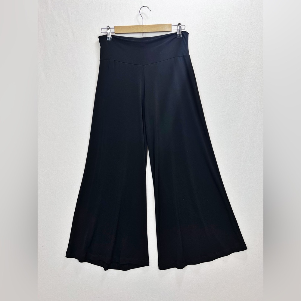 Clara Sunwoo Signature Palazzo Pant Size M Black Flowy Stretch - Picture 2 of 7